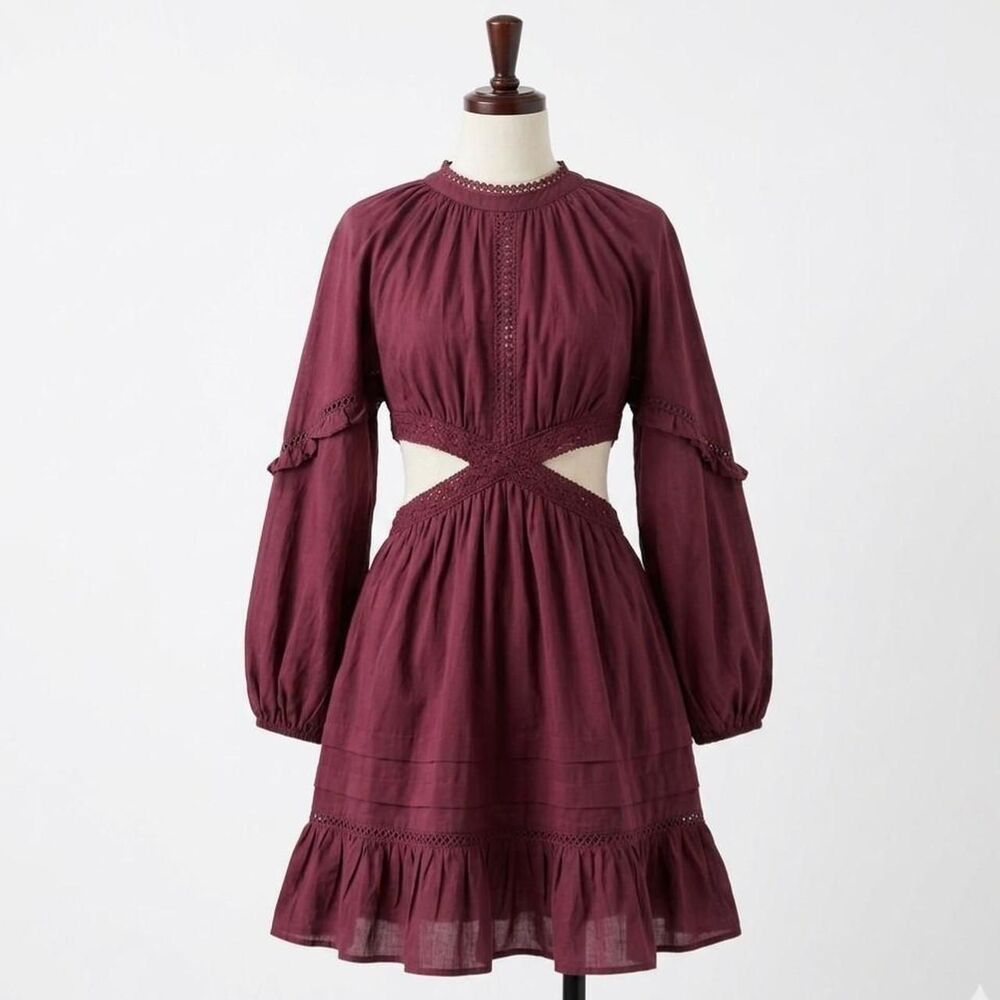 Jen's Pirate Booty Burgundy Cutout Mini Dress Ren Faire Size Small NWT